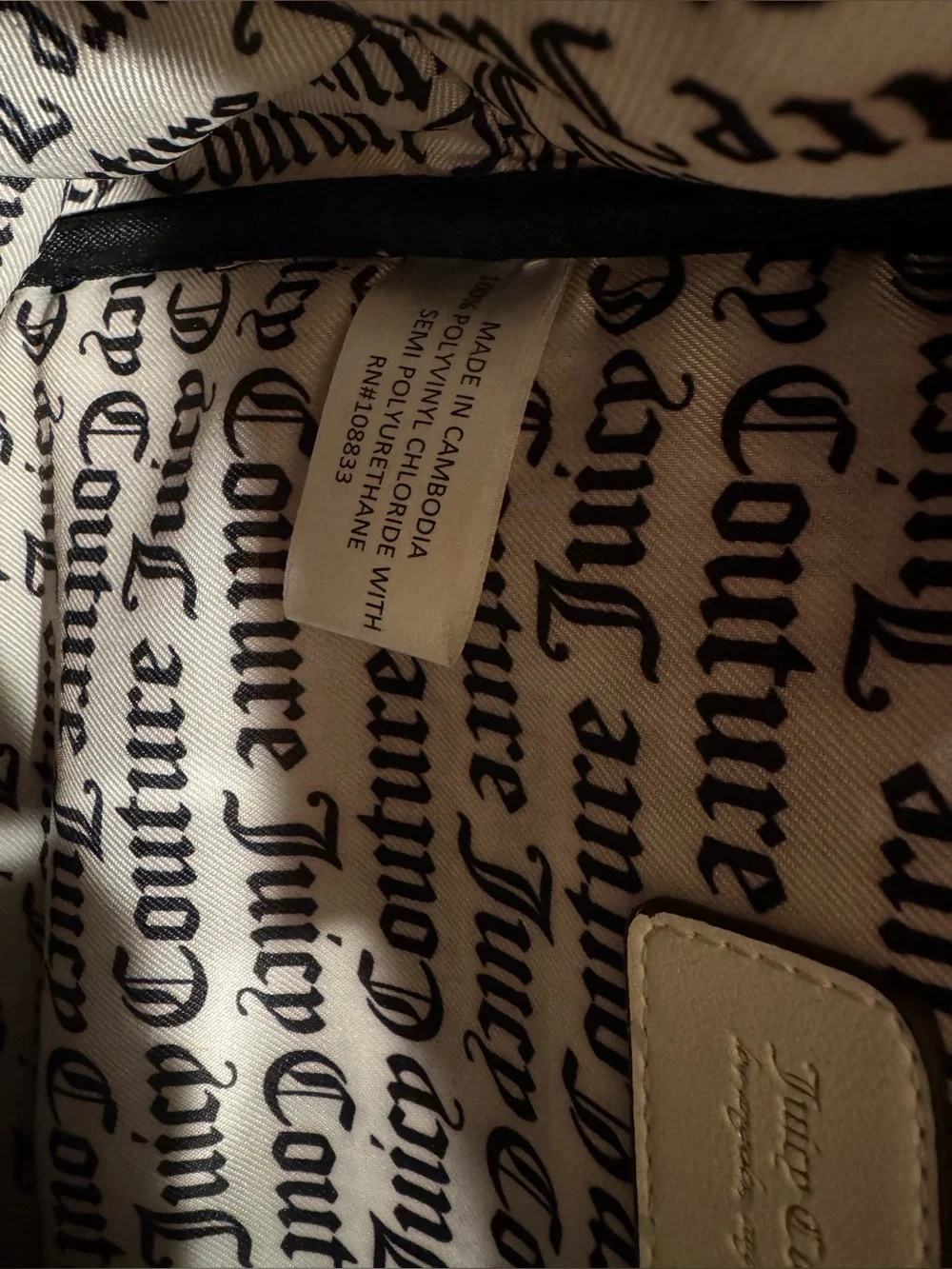 Juicy Couture White Multicolor Monogram Logo Backpack